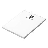 Schwarzes modernes chic trendy Monogramm Notizblock (Rotiert)