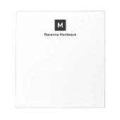 Schwarzes modernes chic trendy Monogramm Notizblock (Vorderseite)