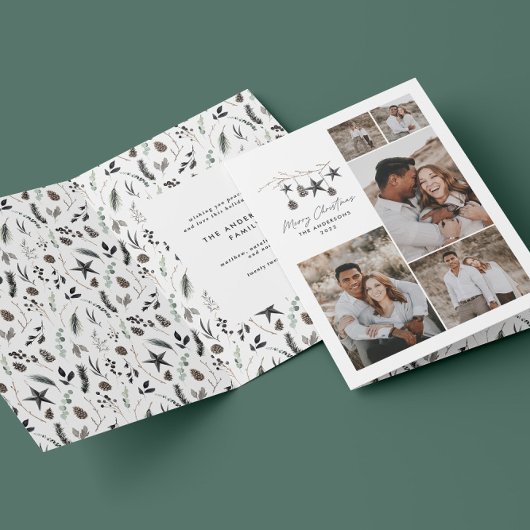 Schwarzes, modernes Drehbuch Weihnachten Multi-Fot