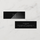 Schwarzes modernes ein abstraktes mini visitenkarte (Vorne/Hinten)