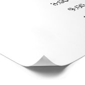 Schwarzes modernes einfaches Hochzeitsprogramm Zei Poster (Ecke)