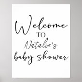 Schwarzes modernes einfaches Schrift-Duschschild Poster (Vorne)