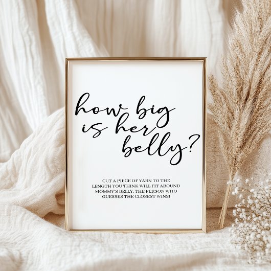 Schwarzes modernes einfaches Skript-Baby-Shower-Sp Poster