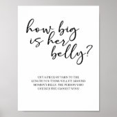 Schwarzes modernes einfaches Skript-Baby-Shower-Sp Poster (Vorne)