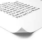 Schwarzes modernes einfaches Skript-Hochzeits-Sitz Poster (Ecke)