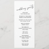 Schwarzes modernes einfaches Skript Hochzeitsprogr Programm (Rückseite)
