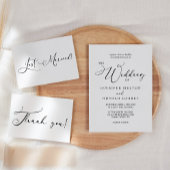 Schwarzes, modernes einfaches Skript in einer Hoch Einladung