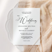 Schwarzes, modernes einfaches Skript in einer Hoch Einladung