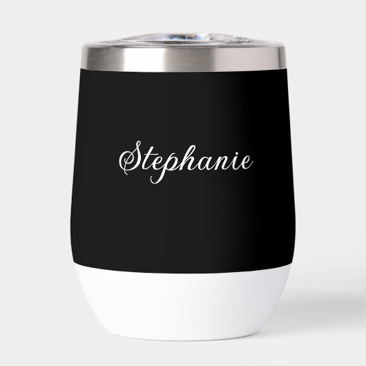 Schwarzes modernes elegantes Monogramm Boho (Vorderseite)