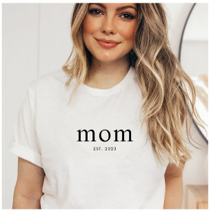 Schwarzes modernes etabliertes Mom-T-Shirt T-Shirt