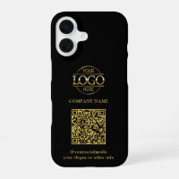 Schwarzes modernes Geschäftslogo & QR-Code-Promoti