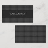 Schwarzes modernes Gitter Visitenkarte (Vorne/Hinten)