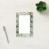 Schwarzes, modernes grünes Kleeblatt Post-it Klebezettel (Büro)