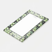 Schwarzes, modernes grünes Kleeblatt Post-it Klebezettel (angewinkelt)