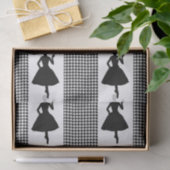 Schwarzes modernes Hahnentrittmuster mit Mode-Silh Seidenpapier (Geschenk)