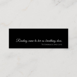 Schwarzes modernes Lesezeichen | Geschenk für den  Mini Visitenkarte