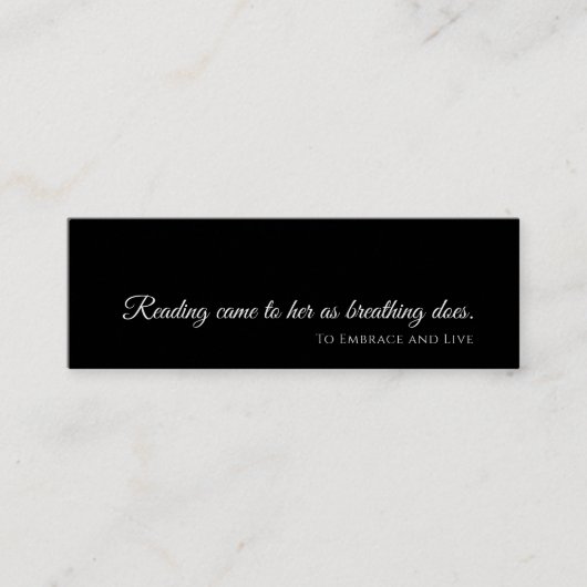 Schwarzes modernes Lesezeichen | Geschenk für den  Mini Visitenkarte (Vorderseite)