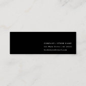 Schwarzes modernes Lesezeichen | Geschenk für den  Mini Visitenkarte (Rückseite)