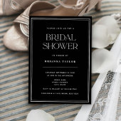 Schwarzes modernes Minimalistisches Brautparty Einladung