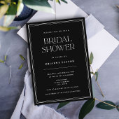 Schwarzes modernes Minimalistisches Brautparty Einladung
