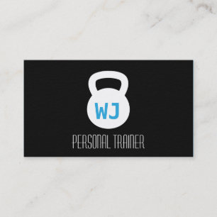 Schwarzes modernes minimalistisches Kettlebell Fit Visitenkarte