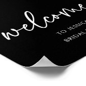 Schwarzes modernes minimalistisches Willkommenssch Poster (Ecke)