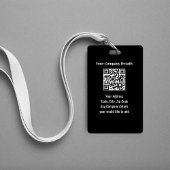 Schwarzes modernes Mitarbeiter-Foto-QR-Code-Abzeic Ausweis