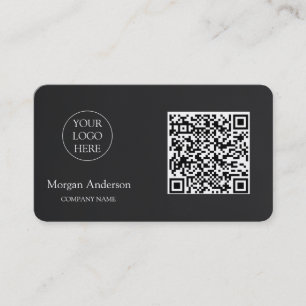 Schwarzes modernes professionelles QR-Code-Geschäf Visitenkarte