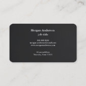 Schwarzes modernes professionelles QR-Code-Geschäf Visitenkarte (Rückseite)