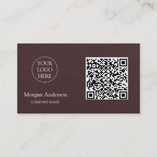 Schwarzes modernes professionelles QR-Code-Geschäf Visitenkarte