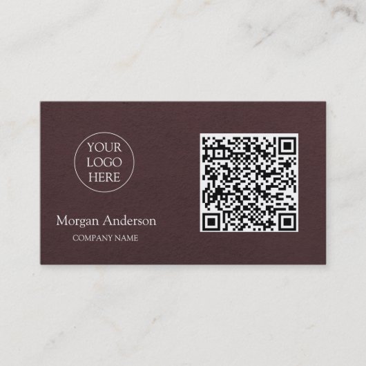 Schwarzes modernes professionelles QR-Code-Geschäf Visitenkarte (Vorderseite)