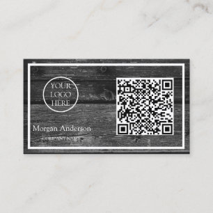 Schwarzes modernes professionelles QR-Code-Geschäf Visitenkarte