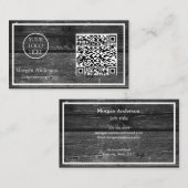 Schwarzes modernes professionelles QR-Code-Geschäf Visitenkarte (Vorne/Hinten)