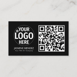 Schwarzes modernes QR-Code-Logo Visitenkarte