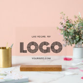 Schwarzes, modernes rechteckiges Logo Acrylschild (Hochzeit)