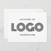 Schwarzes, modernes rechteckiges Logo Postkarte (Vorne/Hinten)