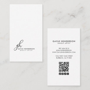 Schwarzes modernes Schriftlogo QR-Code Monogramm M Visitenkarte