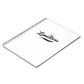 Schwarzes, modernes Script ohne Grenzen Notizblock (Linke Seite)