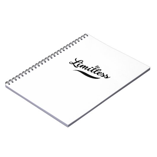 Schwarzes, modernes Script ohne Grenzen Notizblock (Linke Seite)