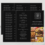 Schwarzes modernes Takeout-Menü | Benutzerdefinier (Vorne/Hinten)
