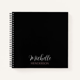 Schwarzes modernes und einfaches personalisiertes  notizblock