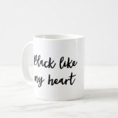 Schwarzes mögen meine Herz-Tasse Kaffeetasse (Vorderseite Links)