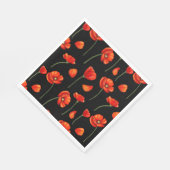 Schwarzes Mohnmuster Serviette (Ecke)