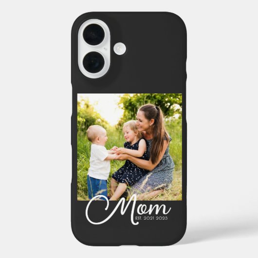 Schwarzes Mom Established Schrift Case-Mate iPhone Hülle (Rückseite)