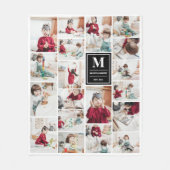 Schwarzes Monogramm 19 Bilder FotoCollage Fleecedecke (Vorderseite)