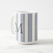 Schwarzes Monogramm auf grauem und antikem weißem  Kaffeetasse (Vorderseite Links)