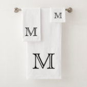 Schwarzes Monogramm Badhandtuch Set (Insitu)