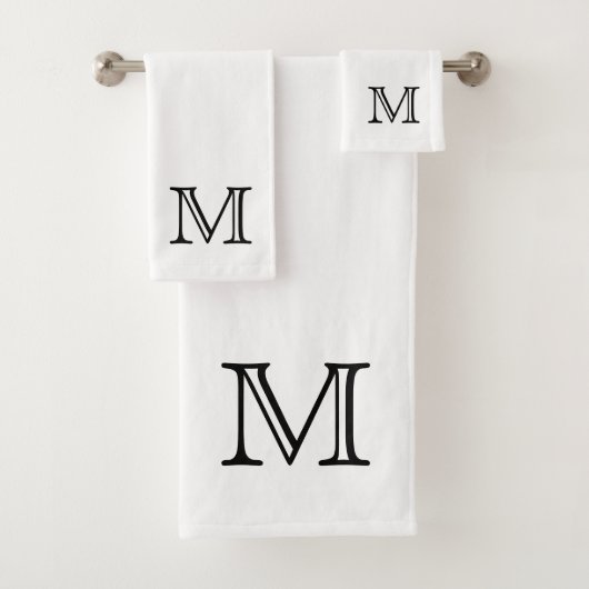 Schwarzes Monogramm Badhandtuch Set (Insitu)