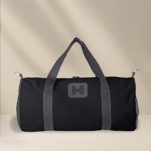 Schwarzes Monogramm Einfach Minimalistisch Duffle Bag