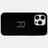 Schwarzes Monogramm - Elegant I Case-Mate iPhone Hülle (Rückseite (Horizontal))